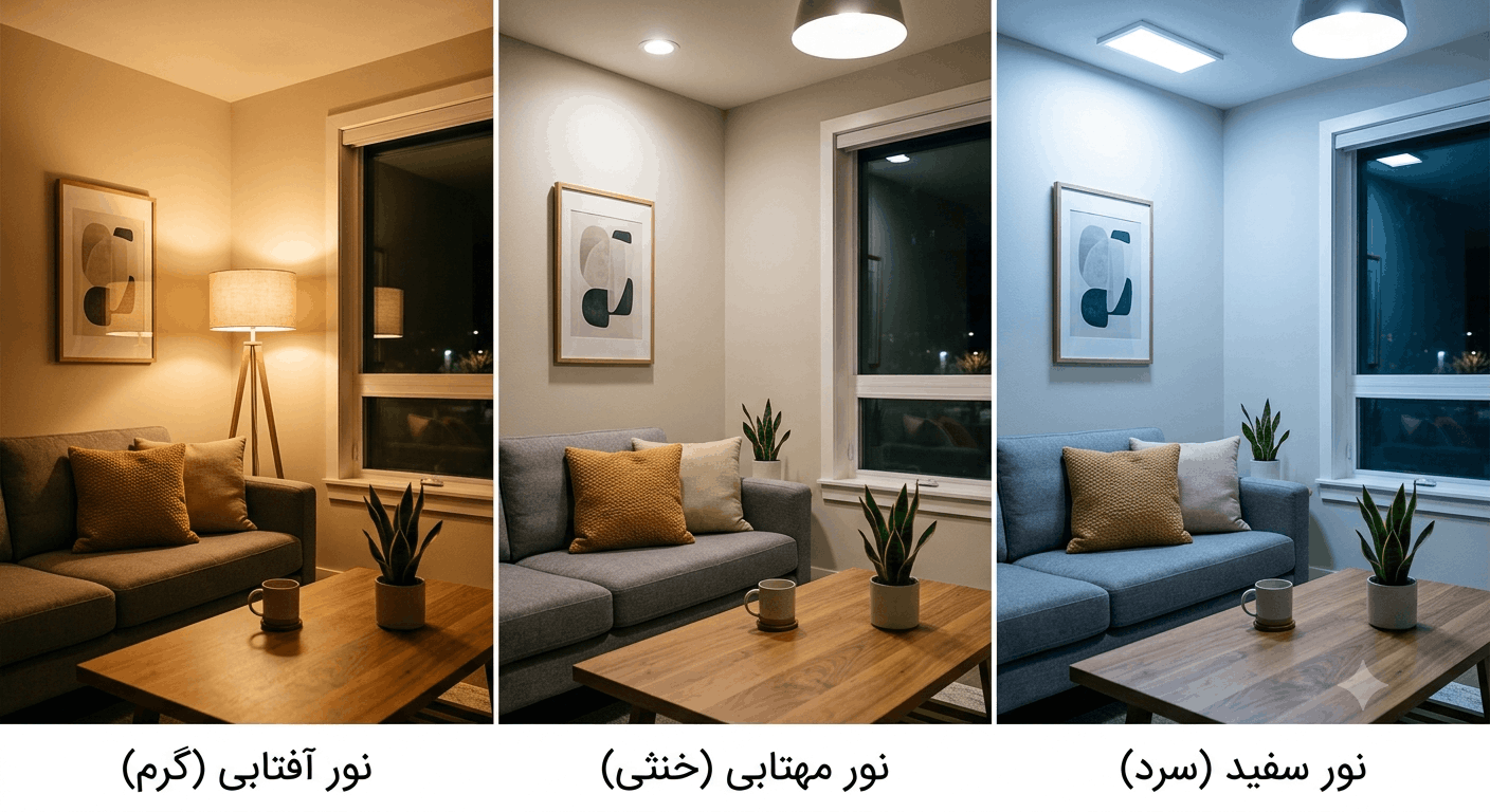 بهترین رنگ نور برای آشپزخانه و پذیرایی
