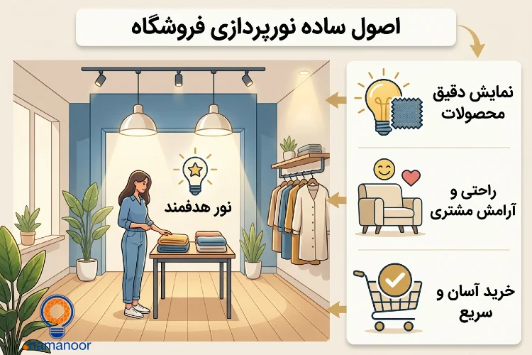 اصول نور پردازی فروشگاه